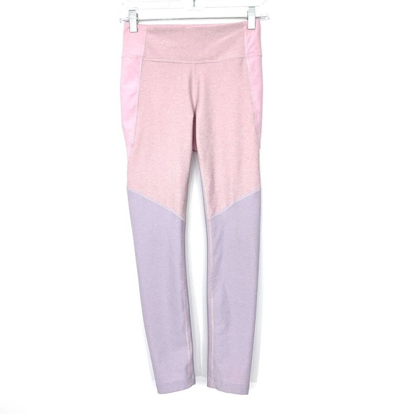 Outdoor Voices Womens Size Small 7/8 Length Tri-Tone Leggings Pastel Pink Purple - Picture 2 of 8